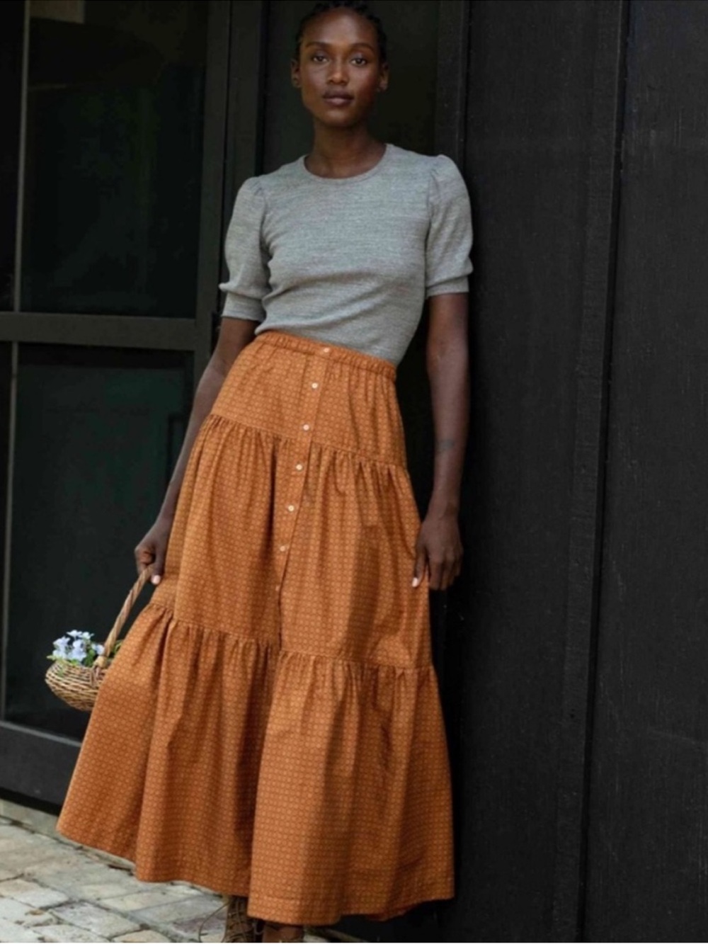 Christy Dawn Laurel Skirt in Maple Daisy Dot